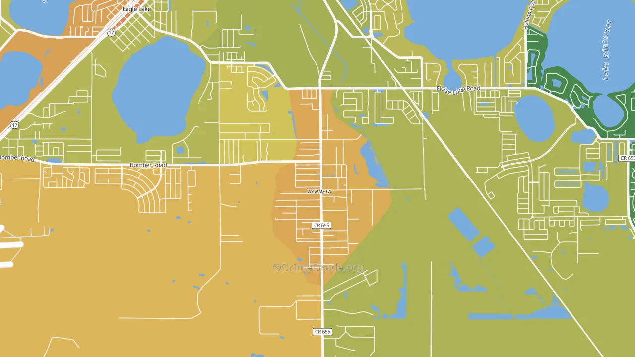 Wahneta, Winter Haven, FL Map of Assault Rates