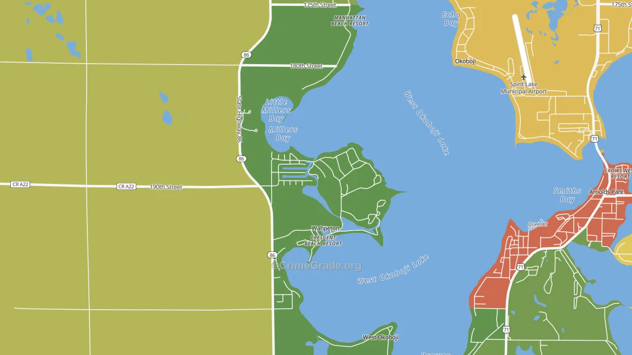 Wahpeton, IA Map of Assault Rates