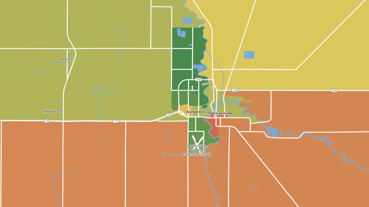Wahpeton, ND Map of Assault Rates