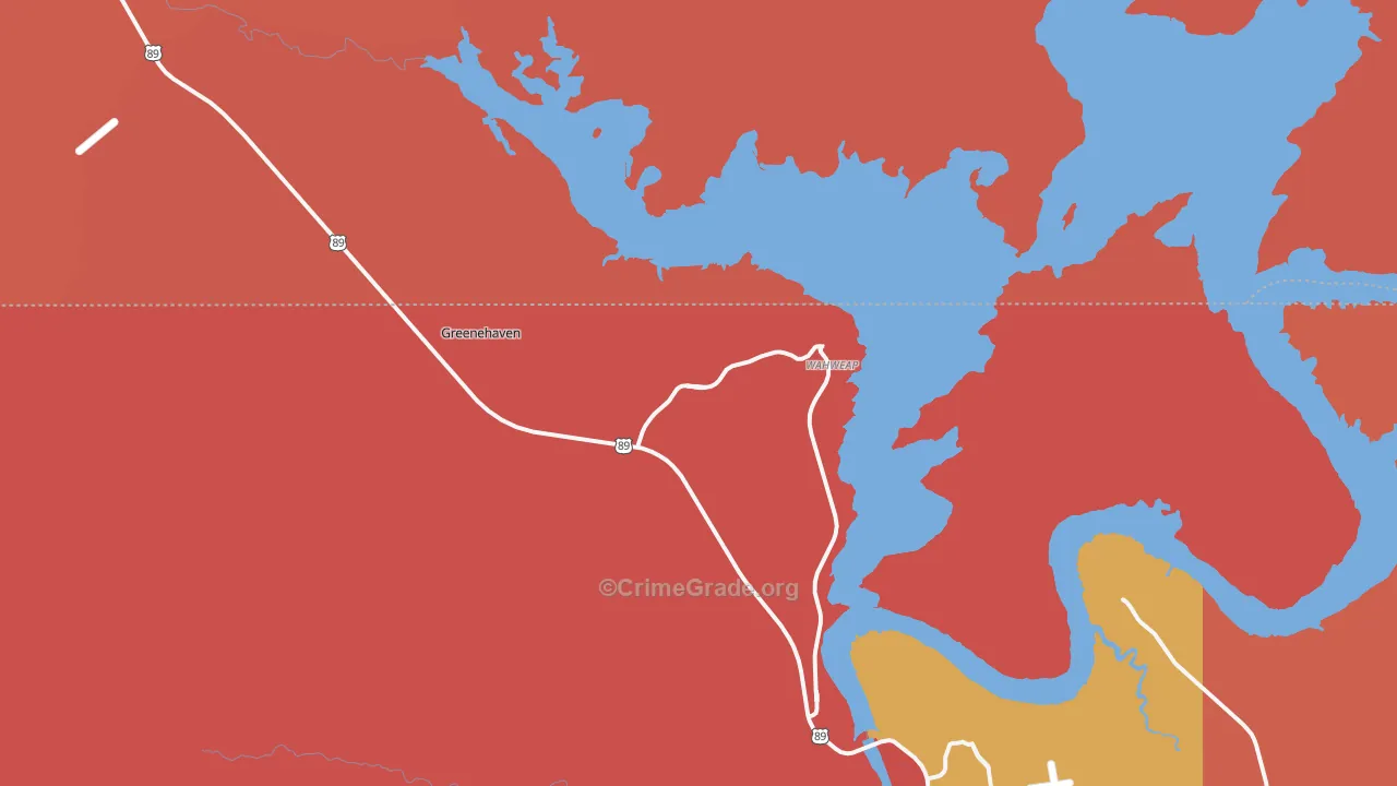 Wahweap, AZ Map of Assault Rates
