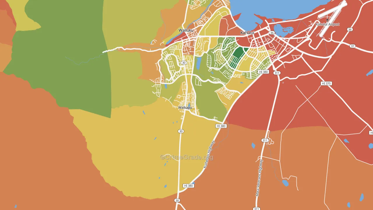 Waikapu, HI Map of Assault Rates