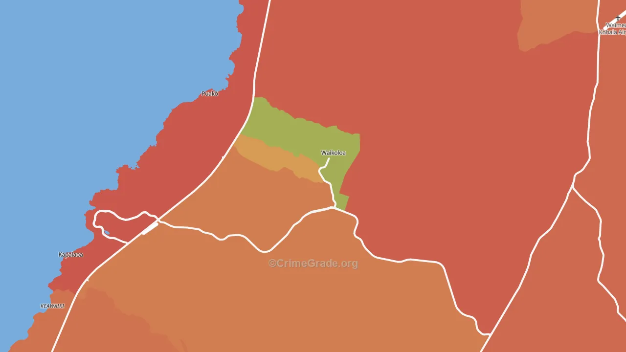 Waikoloa, HI Map of Assault Rates