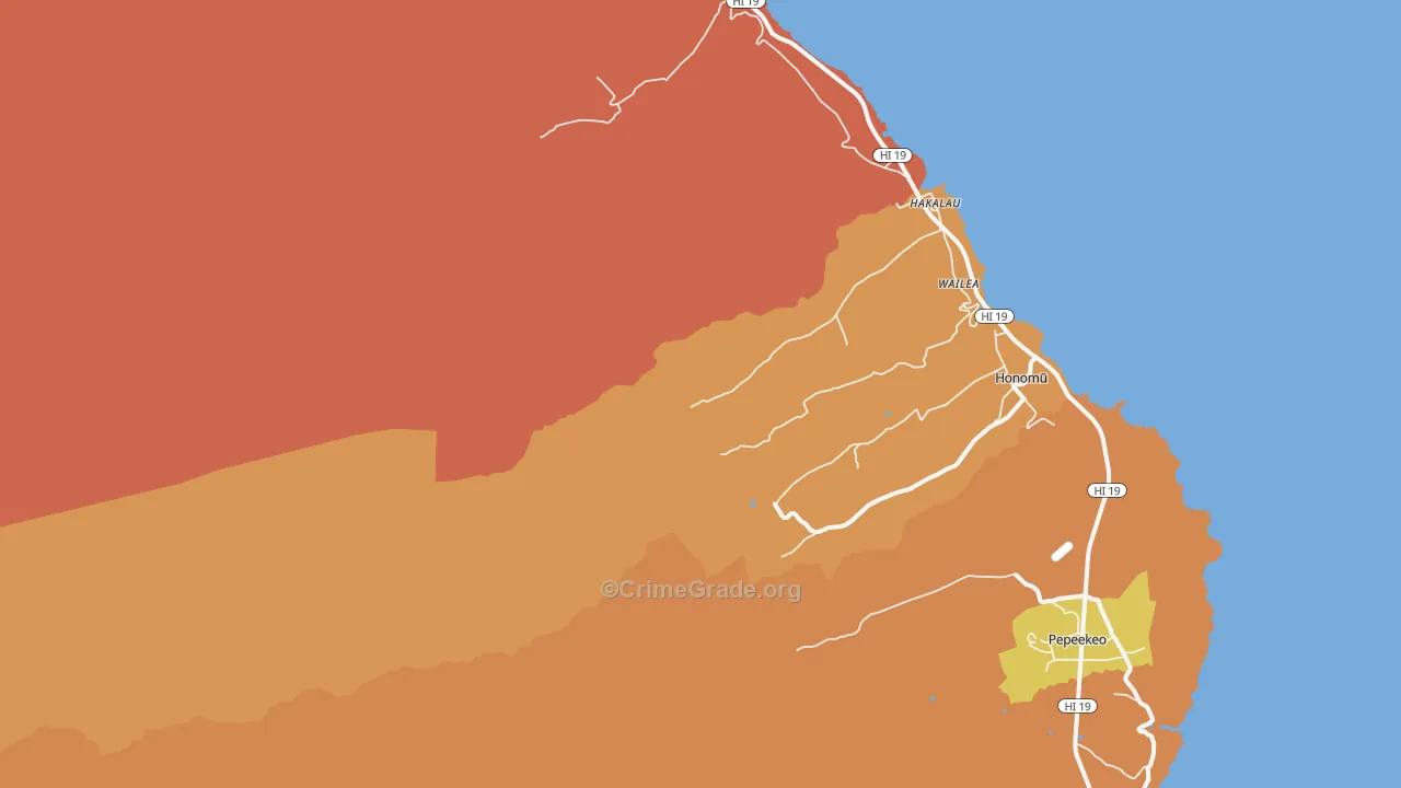 Wailea, HI Map of Assault Rates