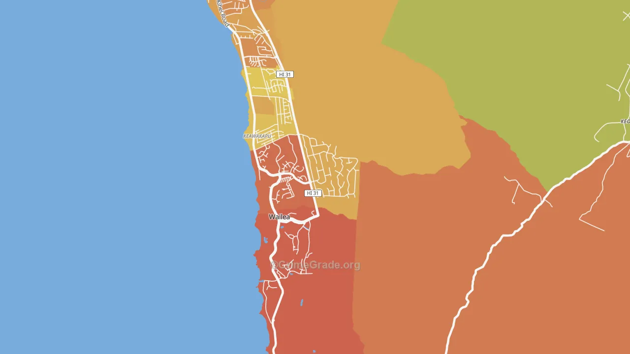 Wailea, Kihei, HI Map of Assault Rates
