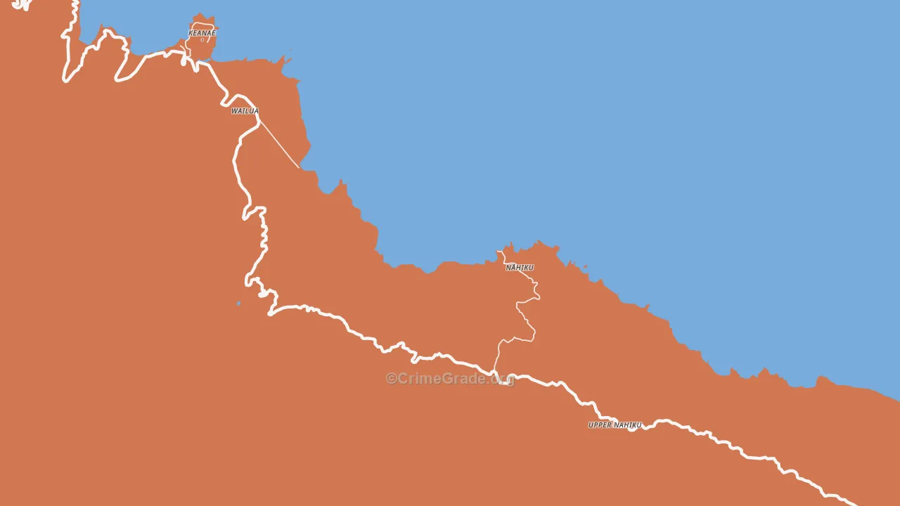 Wailua, HI Map of Assault Rates