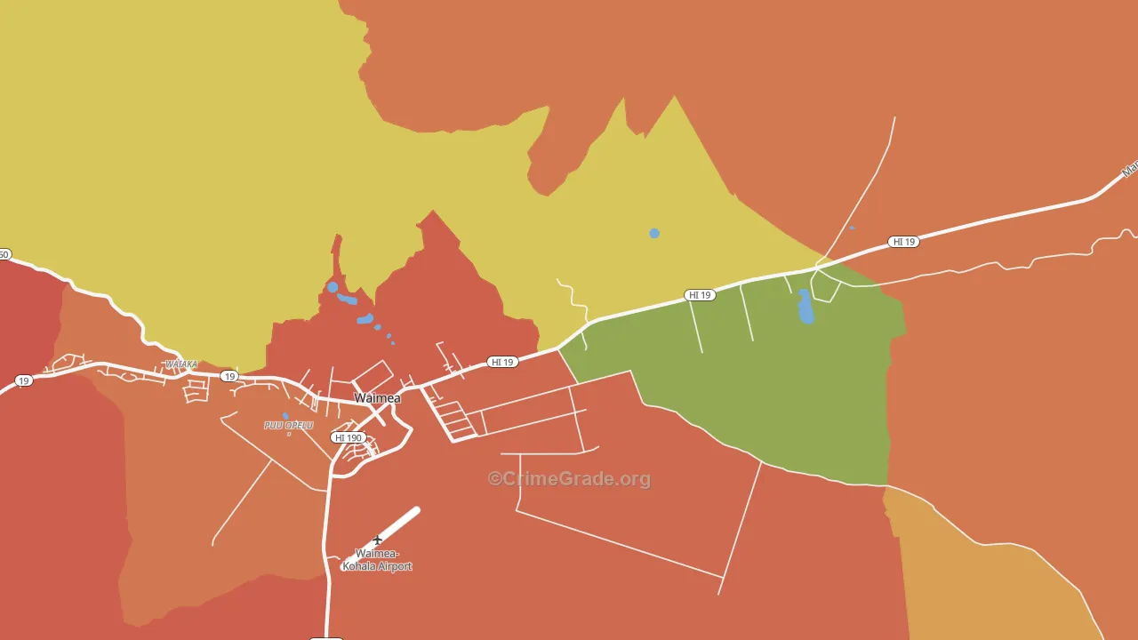 Waimea, HI Map of Assault Rates