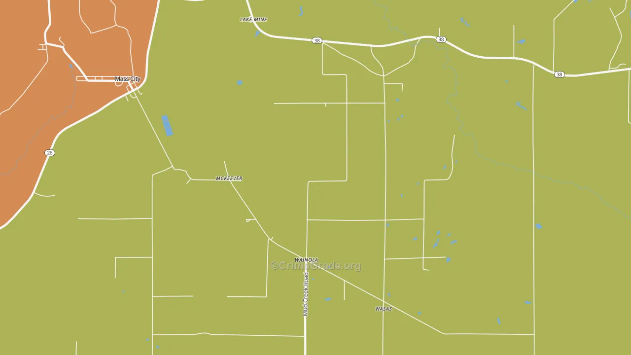 Wainola, MI Map of Assault Rates