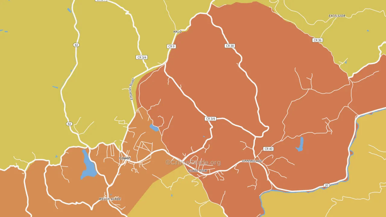 Wainville, WV Map of Assault Rates