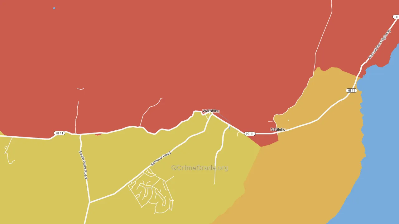 Waiohinu, HI Map of Assault Rates
