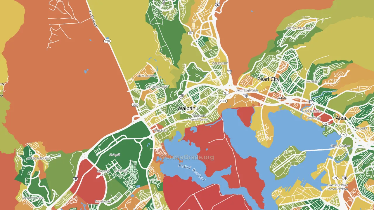 Waipahu, HI Map of Assault Rates