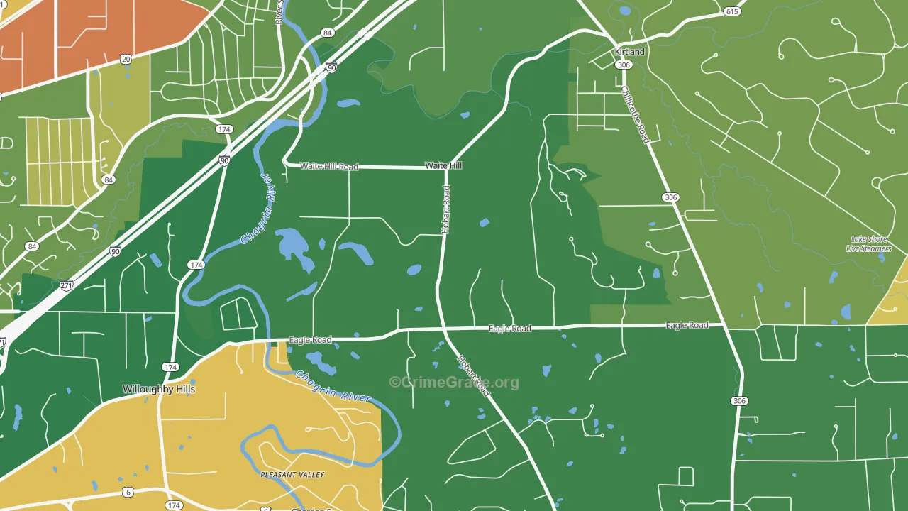 Waite Hill, OH Map of Assault Rates