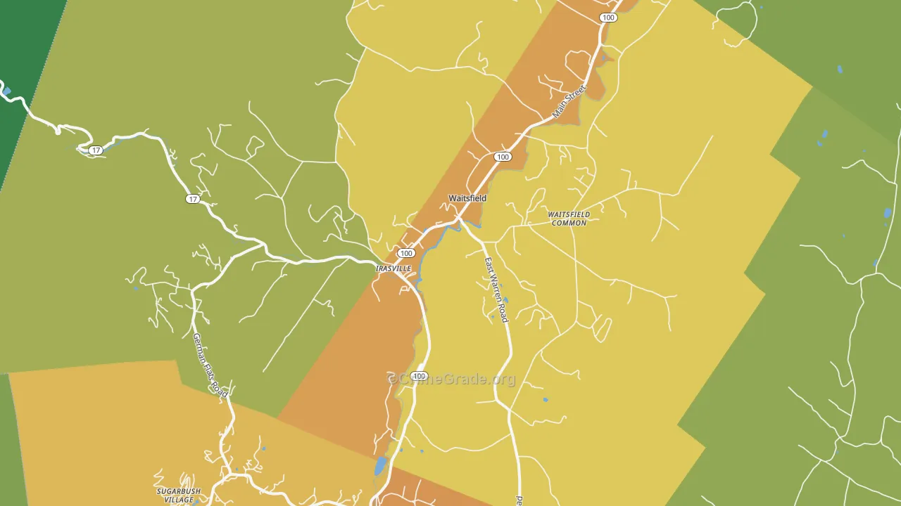 Waitsfield, VT Map of Assault Rates