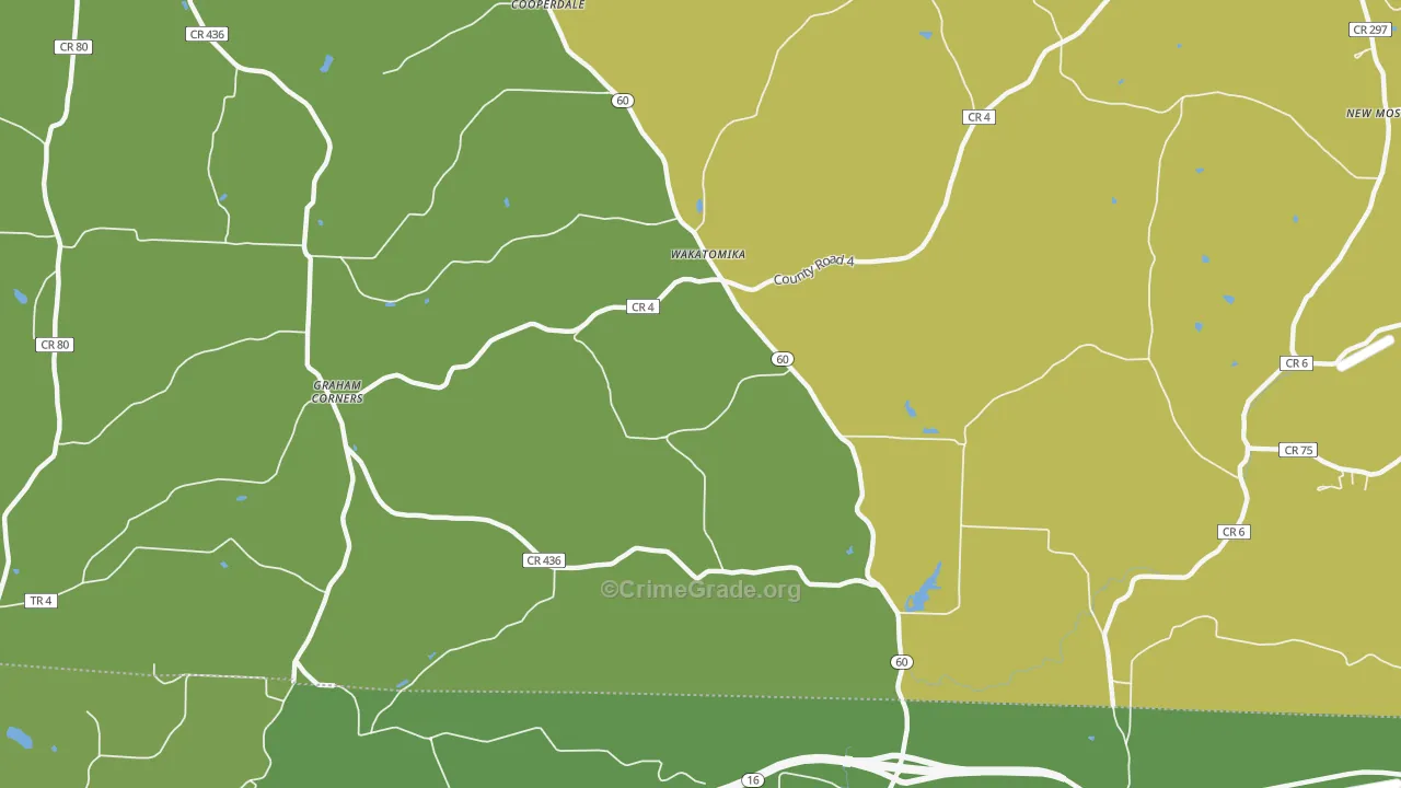 Wakatomika, OH Map of Assault Rates