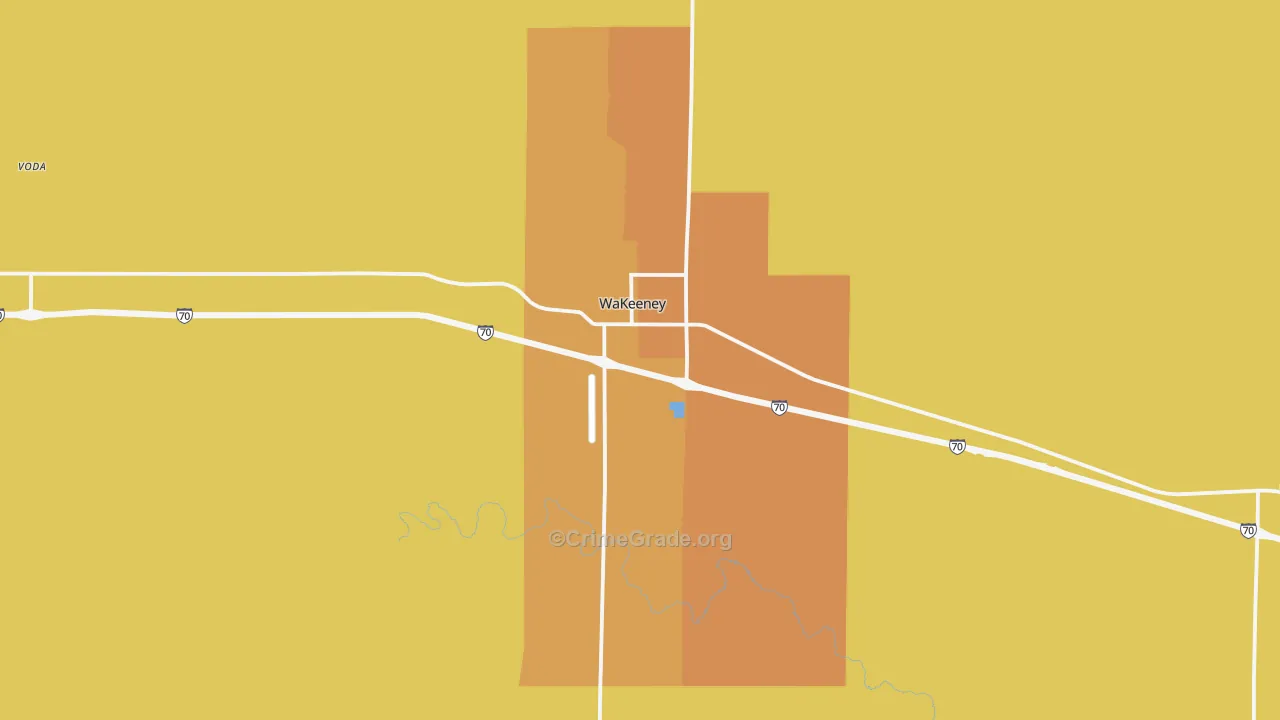 Wakeeney, KS Map of Assault Rates