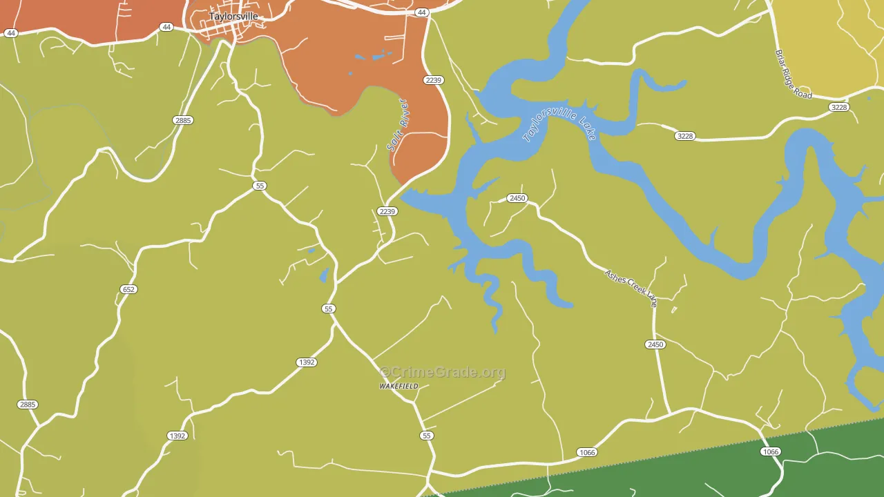 Wakefield, KY Map of Assault Rates