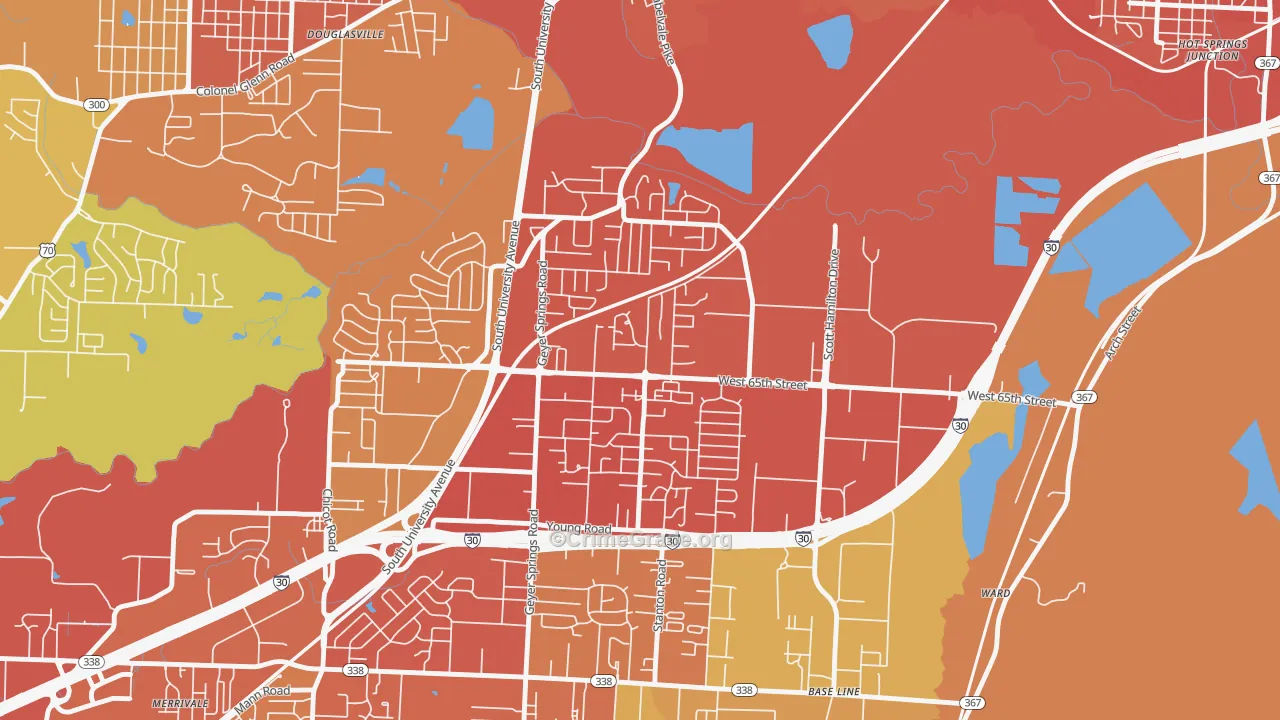 Wakefield, Little Rock, AR Map of Assault Rates