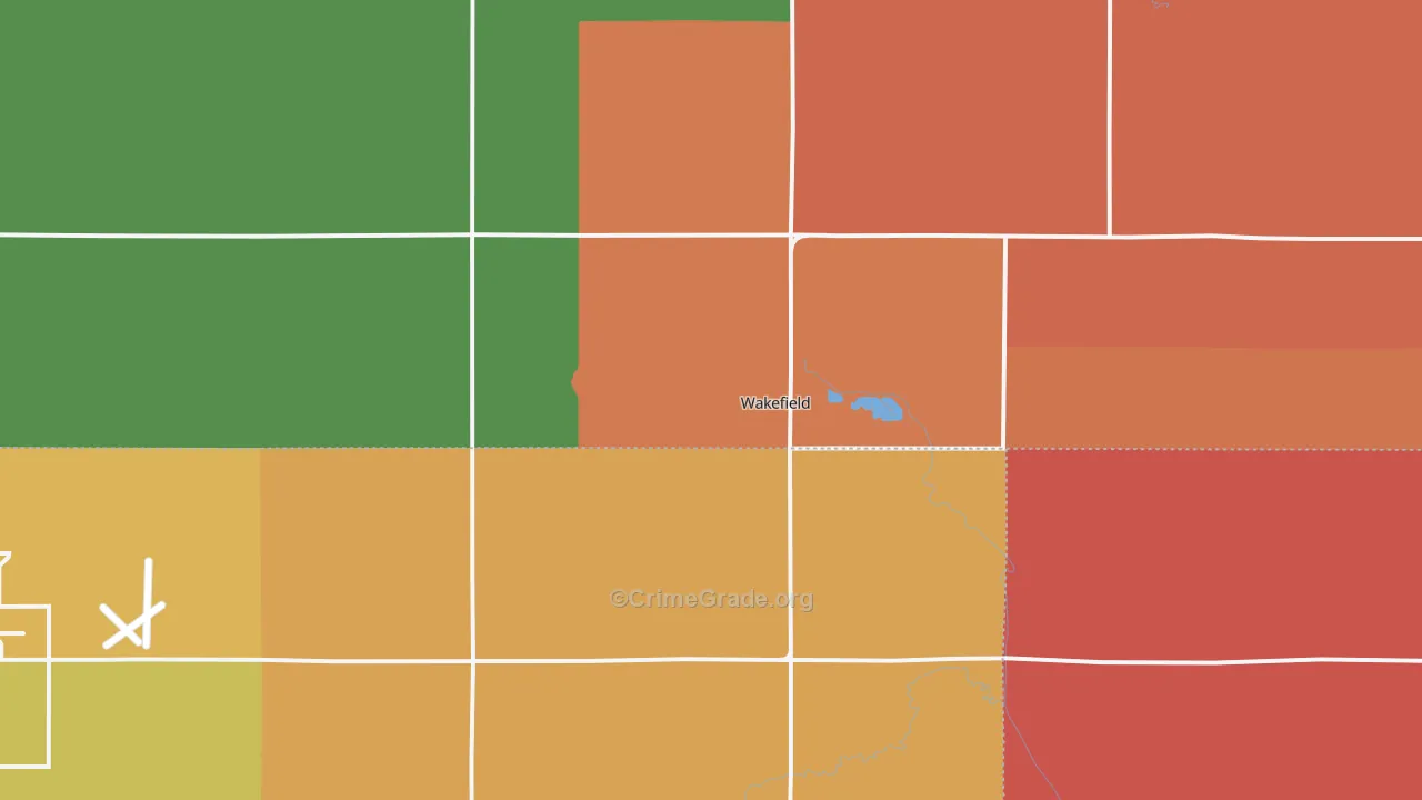 Wakefield, NE Map of Assault Rates
