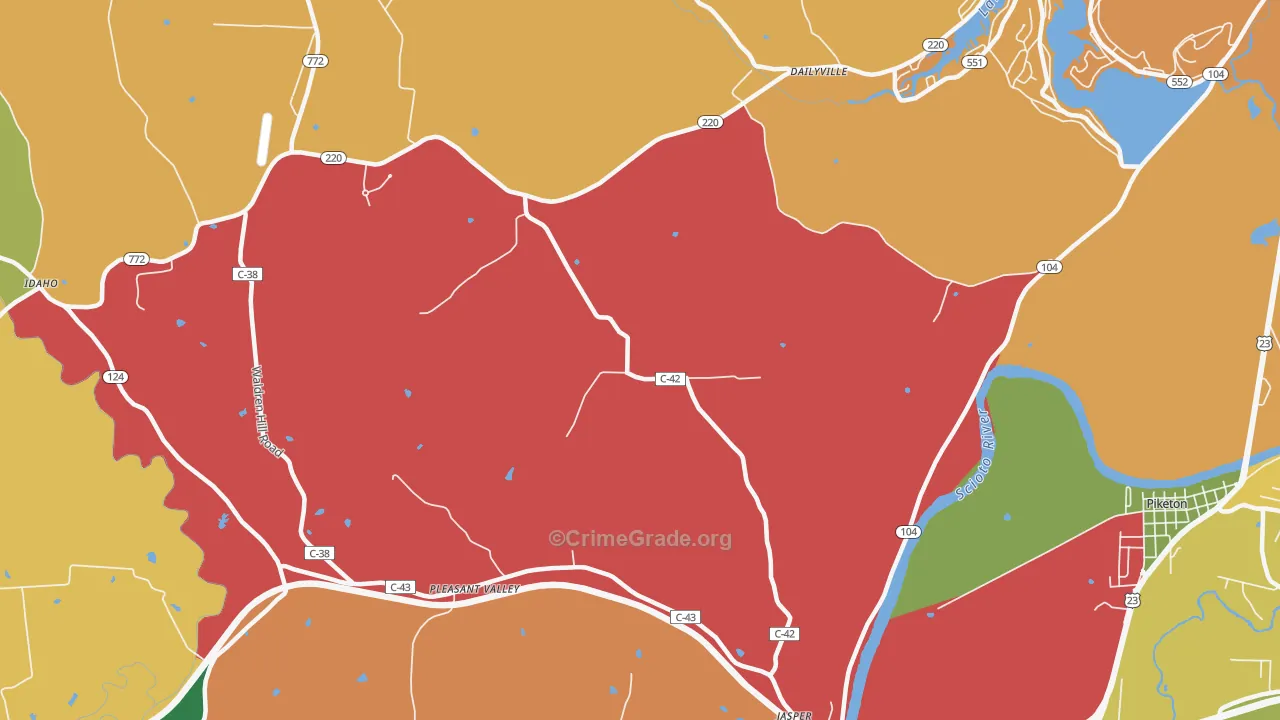 Wakefield, OH Map of Assault Rates