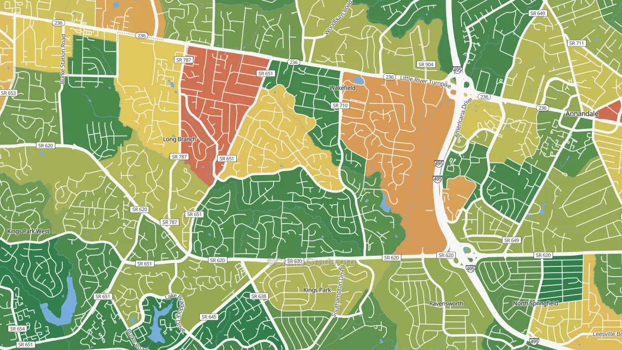 Wakefield Park, Annandale, VA Map of Assault Rates