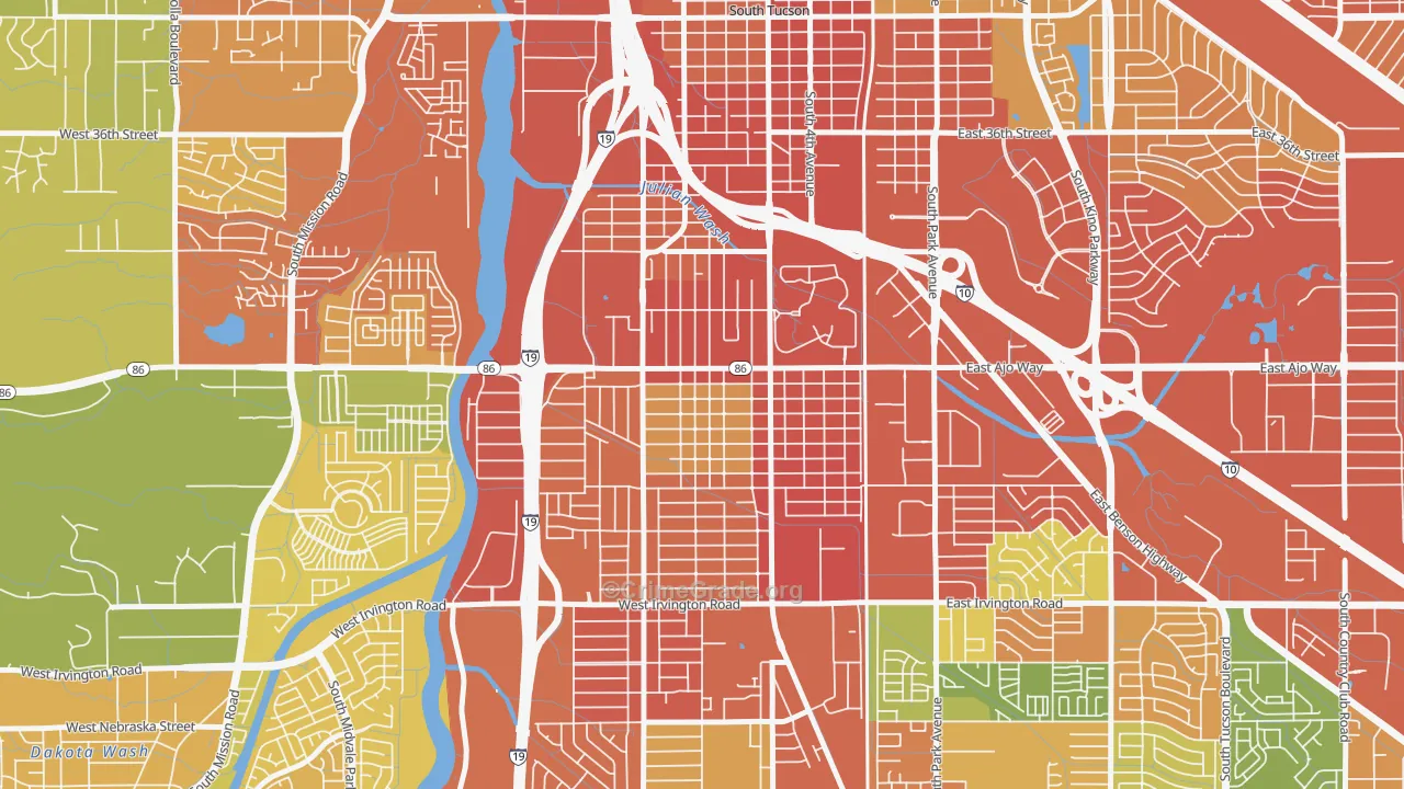 Wakefield, Tucson, AZ Map of Assault Rates