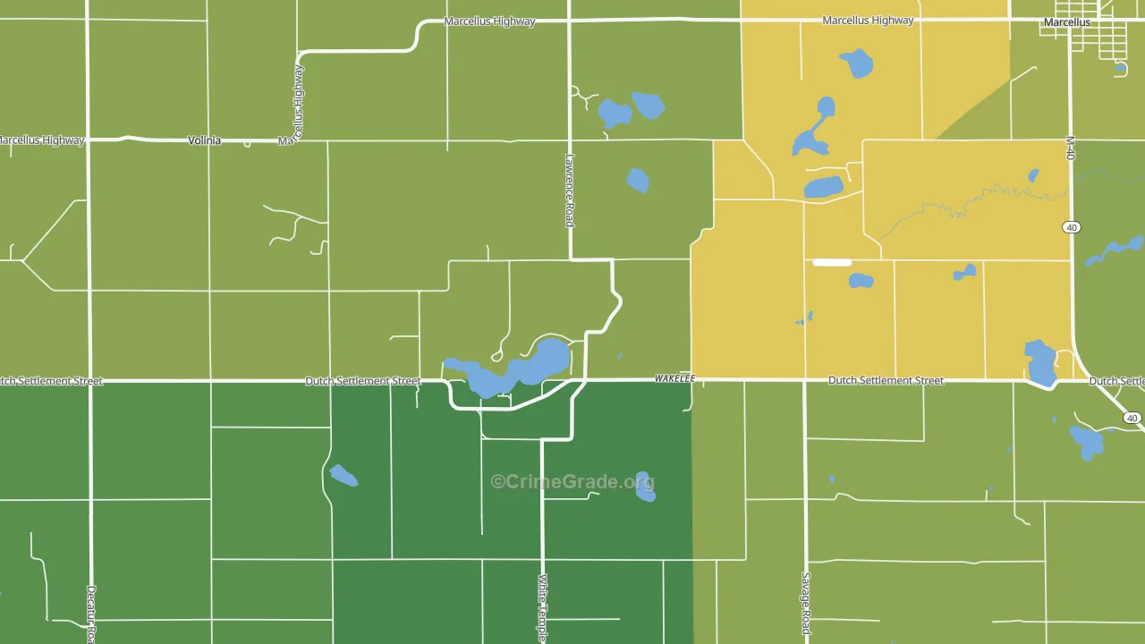 Wakelee, MI Map of Assault Rates