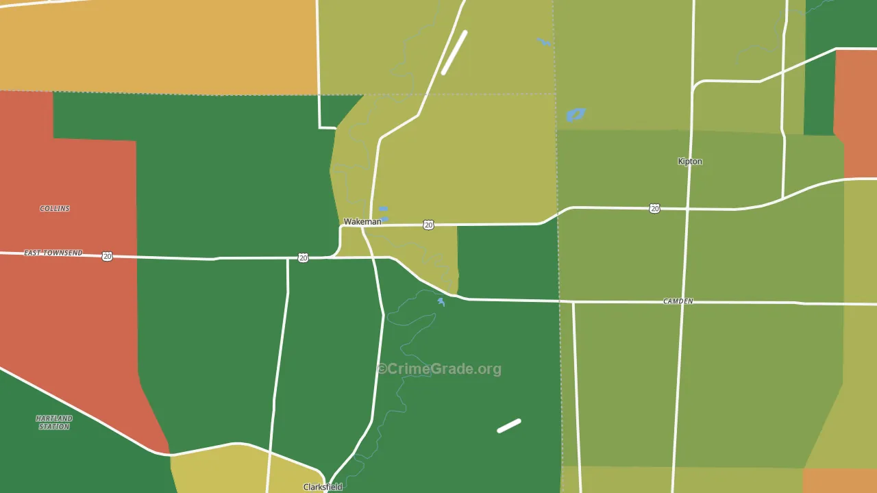 Wakeman, OH Map of Assault Rates