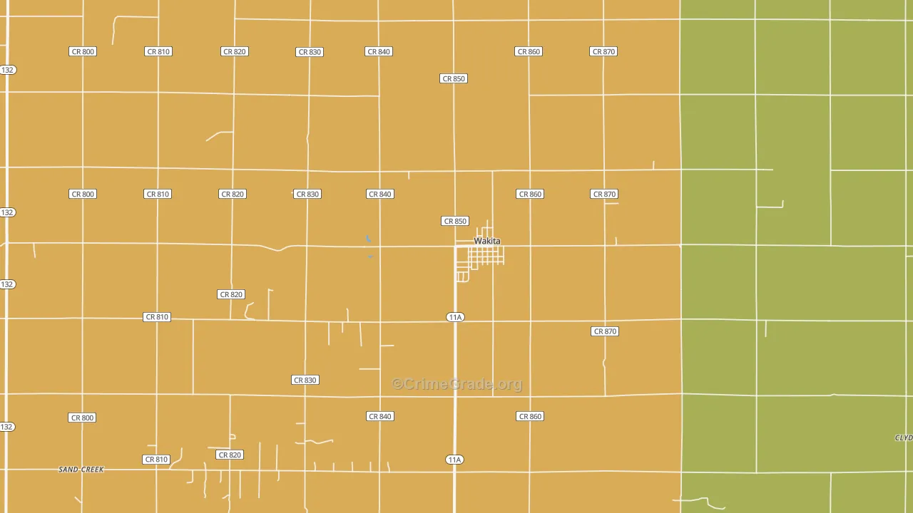 Wakita, OK Map of Assault Rates