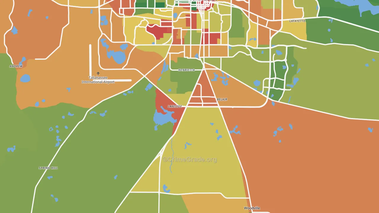 Wakulla Springs, FL Map of Assault Rates