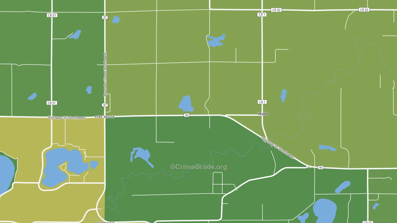 Walbo, MN Map of Assault Rates