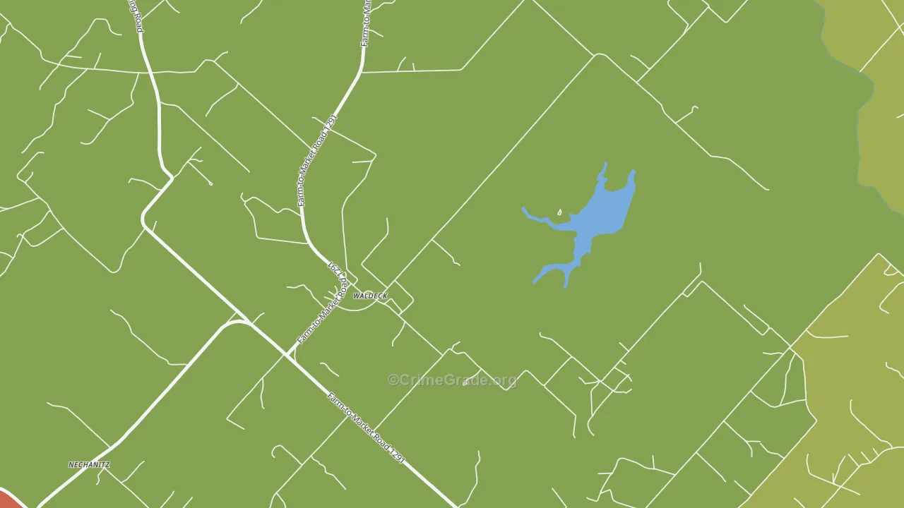 Waldeck, TX Map of Assault Rates