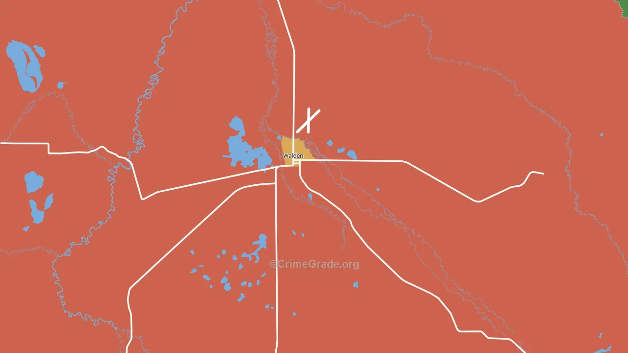 Walden, CO Map of Assault Rates
