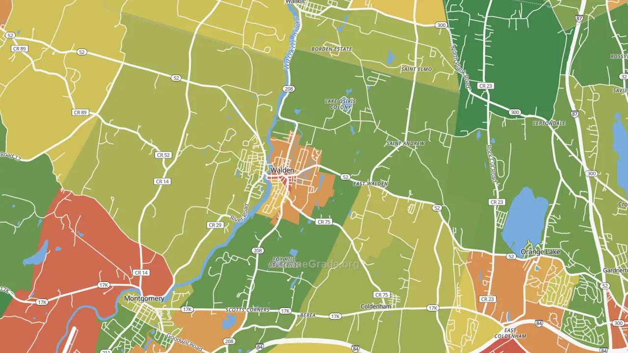 Walden, NY Map of Assault Rates