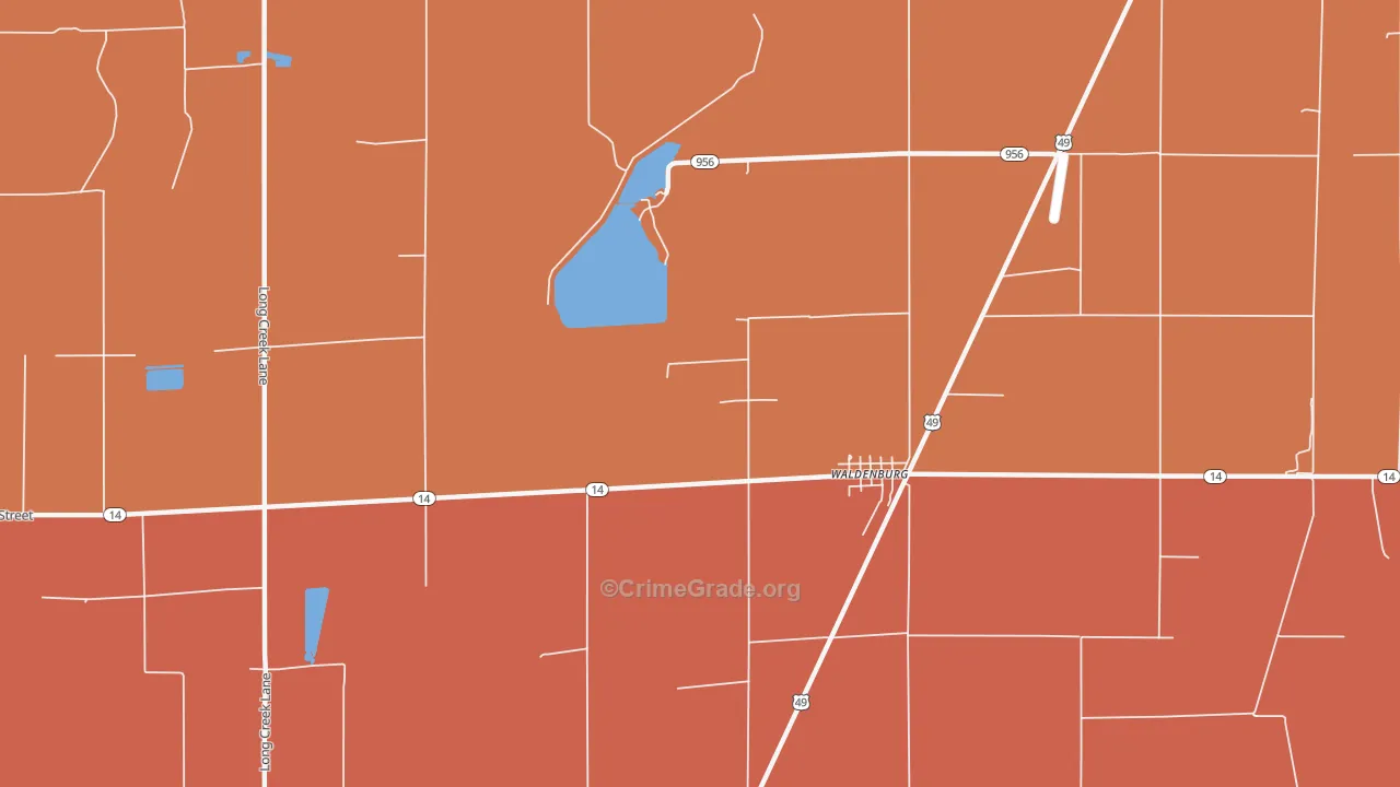 Waldenburg, AR Map of Assault Rates