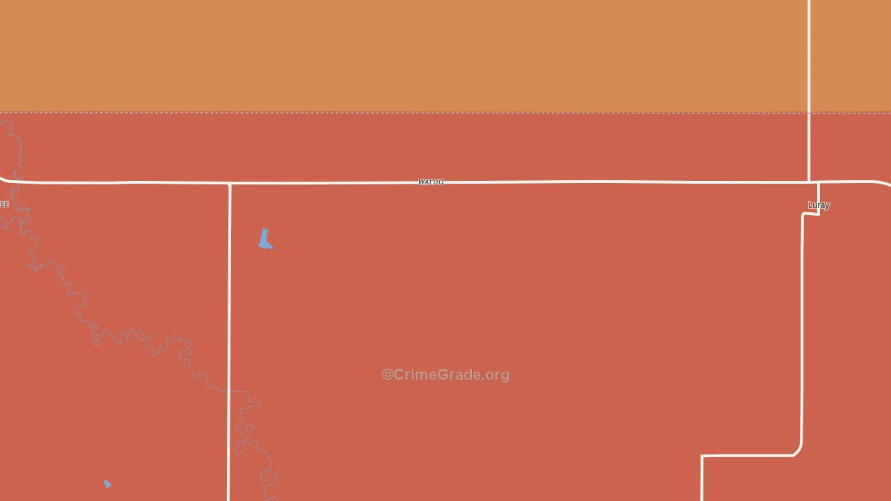 Waldo, KS Map of Assault Rates