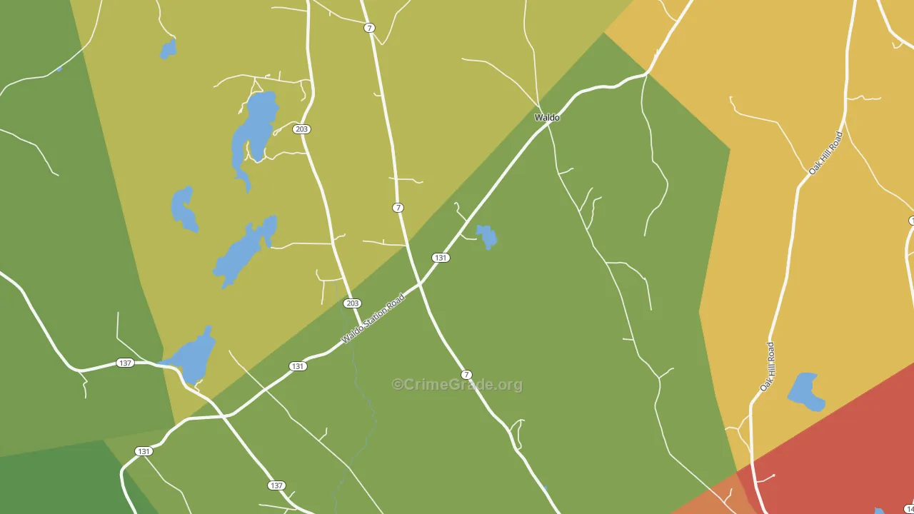 Waldo, ME Map of Assault Rates