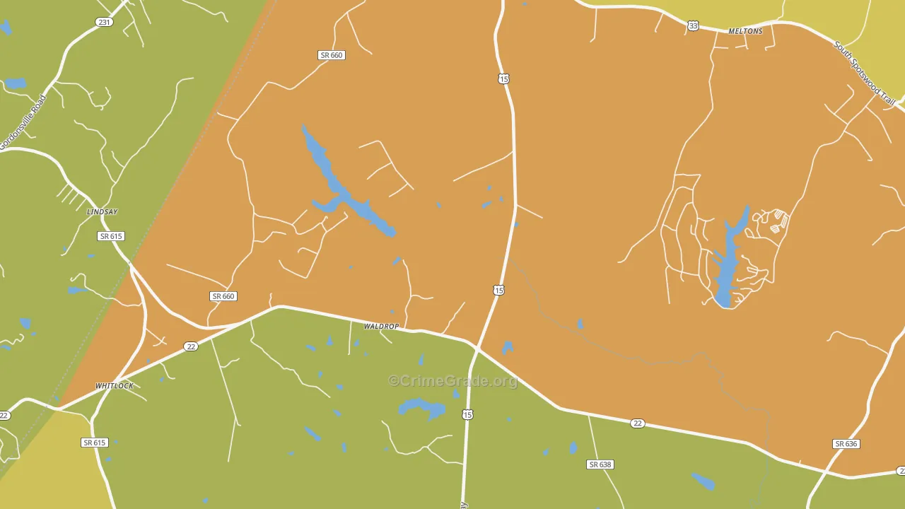Waldrop, VA Map of Assault Rates