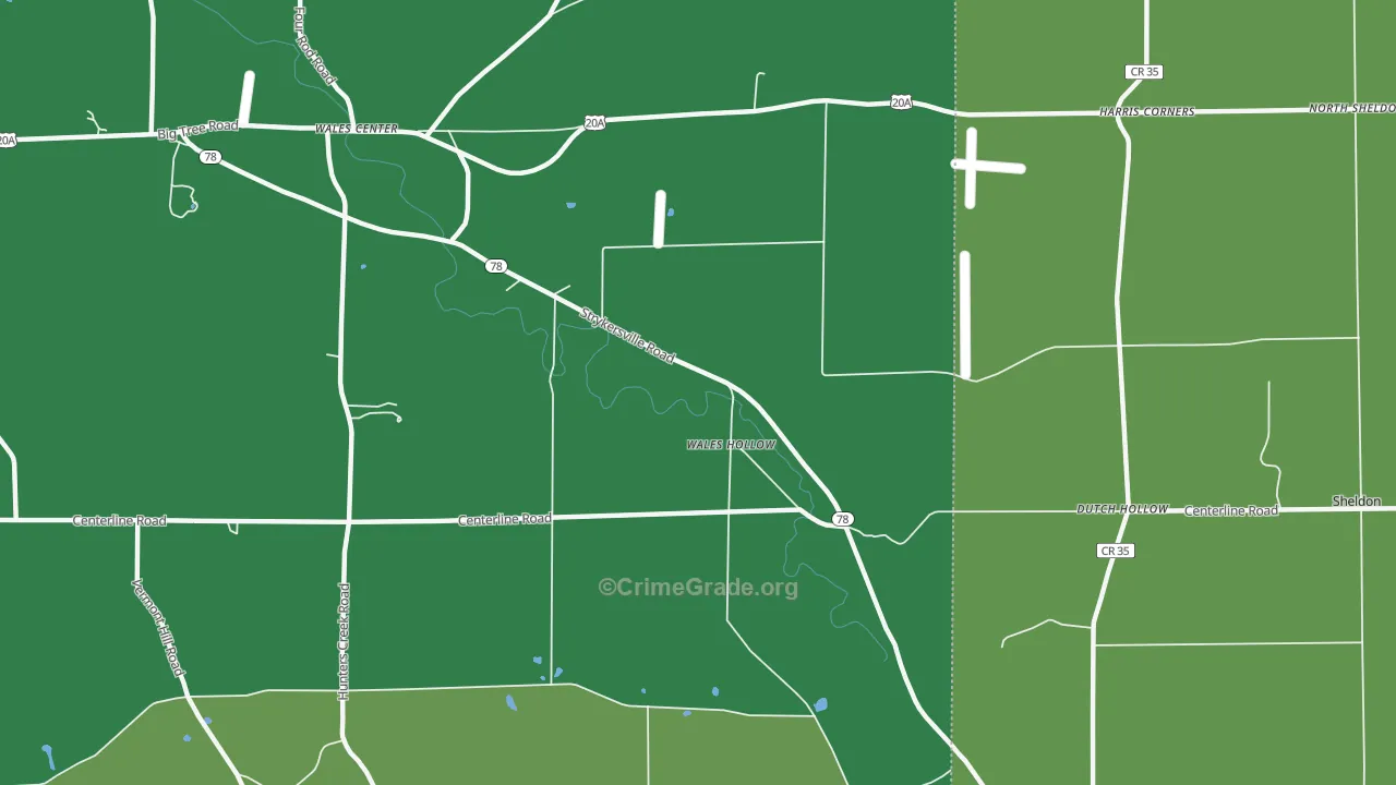 Wales Hollow, NY Map of Assault Rates
