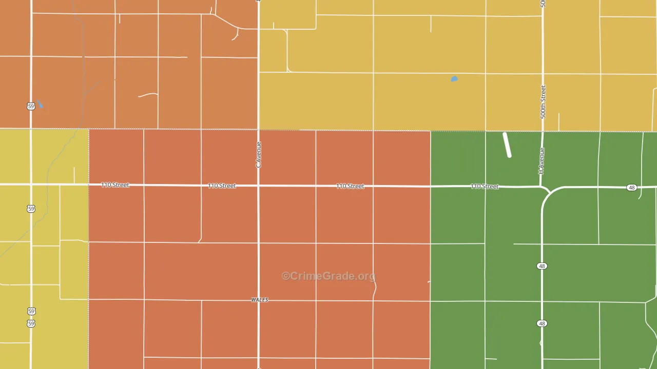 Wales, IA Map of Assault Rates