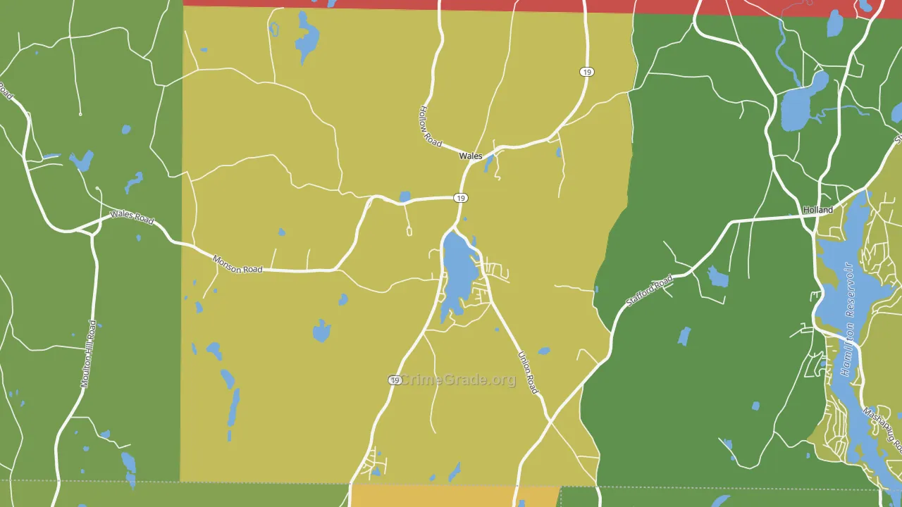 Wales, MA Map of Assault Rates