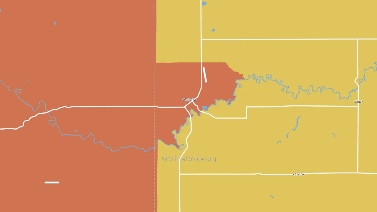 Walhalla, ND Map of Assault Rates