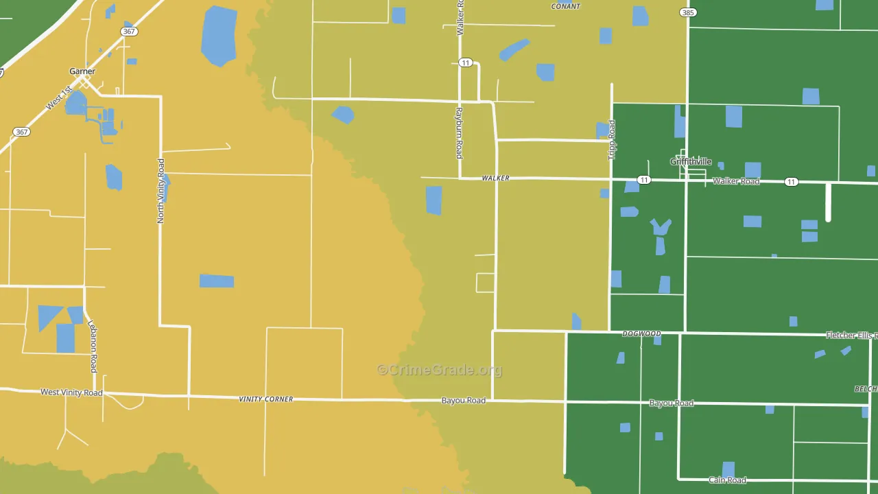 Walker, AR Map of Assault Rates