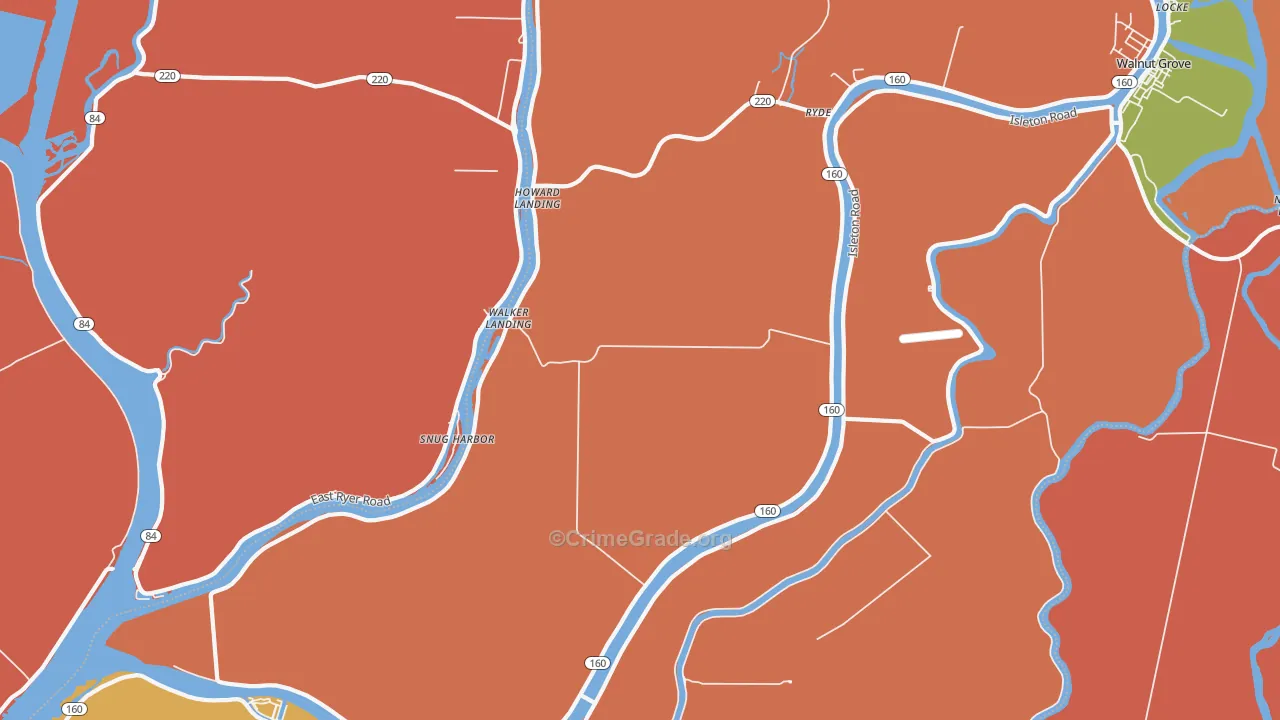 Walker Landing, CA Map of Assault Rates