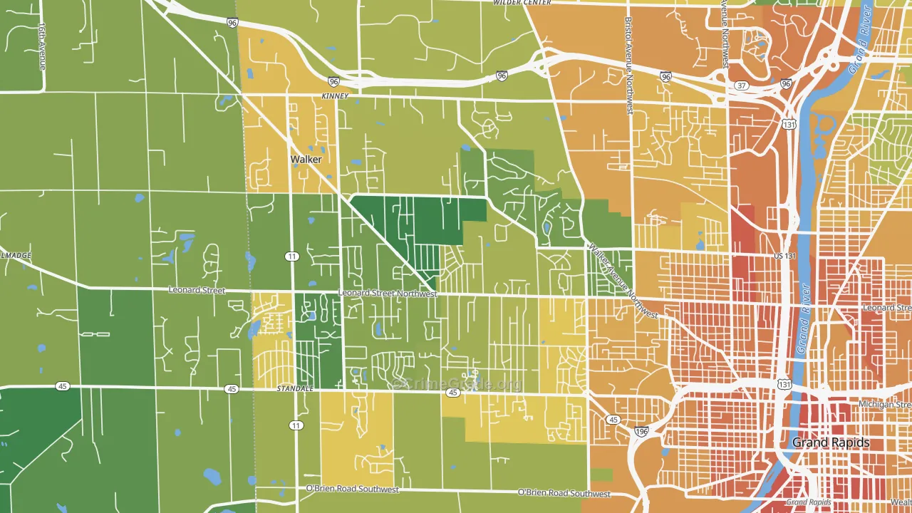 Walker, MI Map of Assault Rates