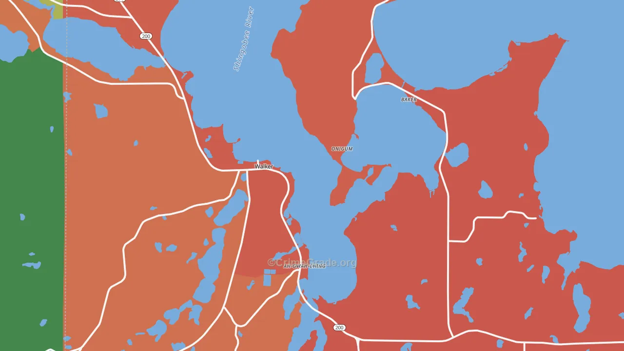 Walker, MN Map of Assault Rates