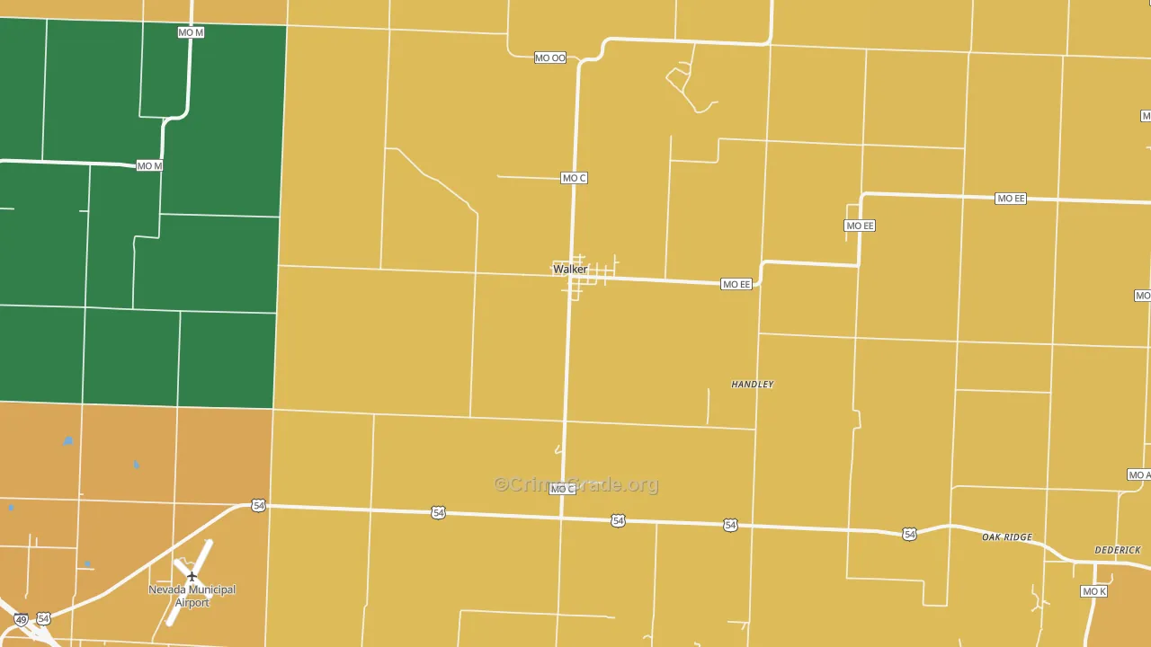 Walker, MO Map of Assault Rates