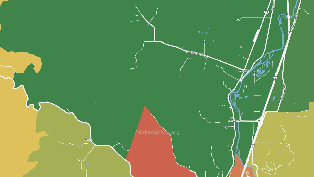 Walker, OR Map of Assault Rates
