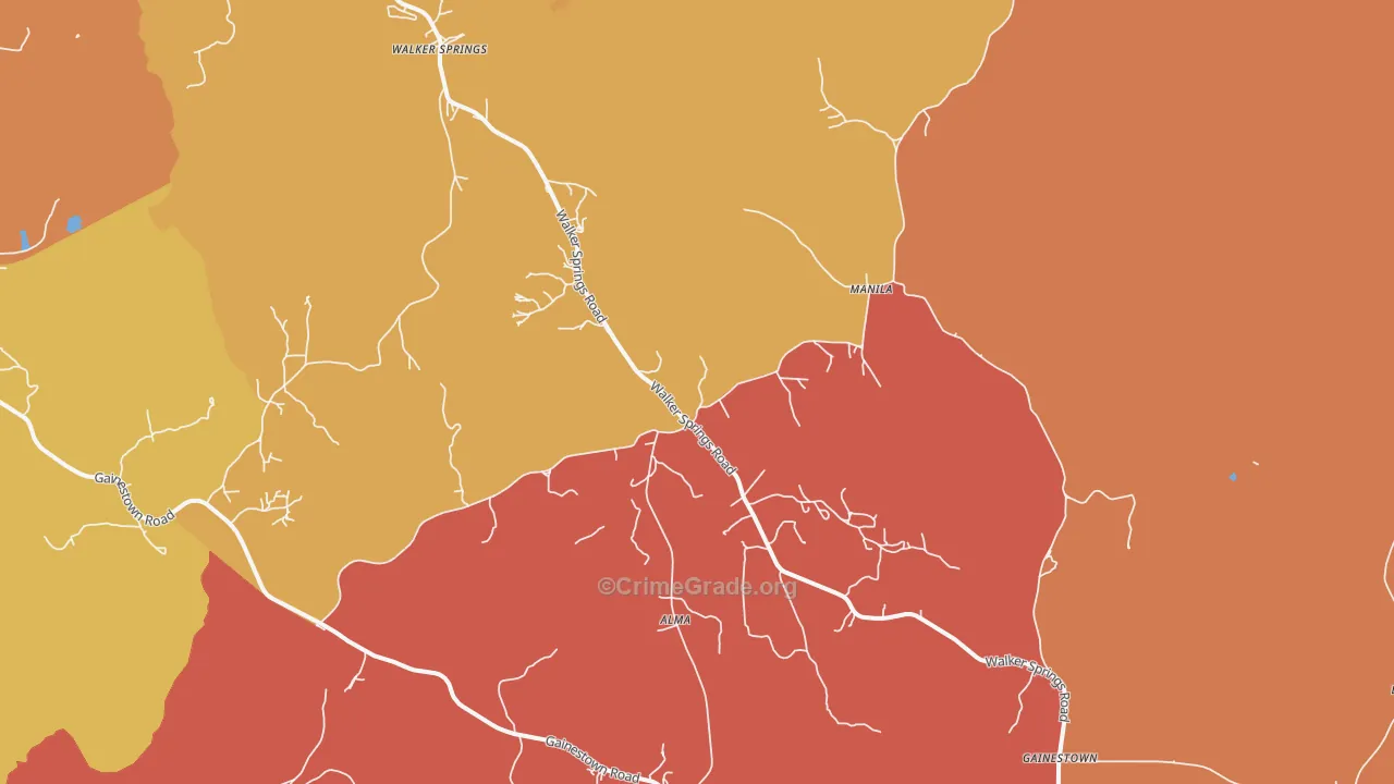 Walker Springs, AL Map of Assault Rates