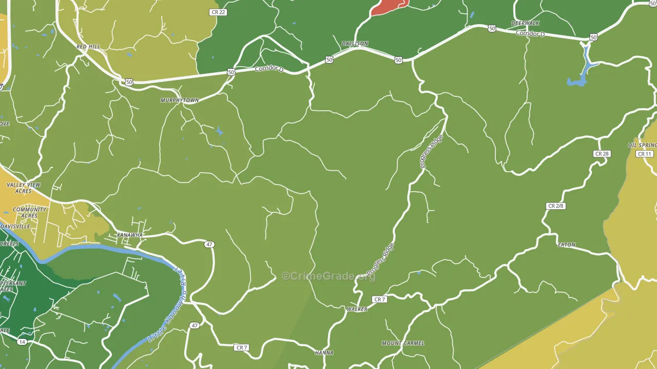 Walker, WV Map of Assault Rates