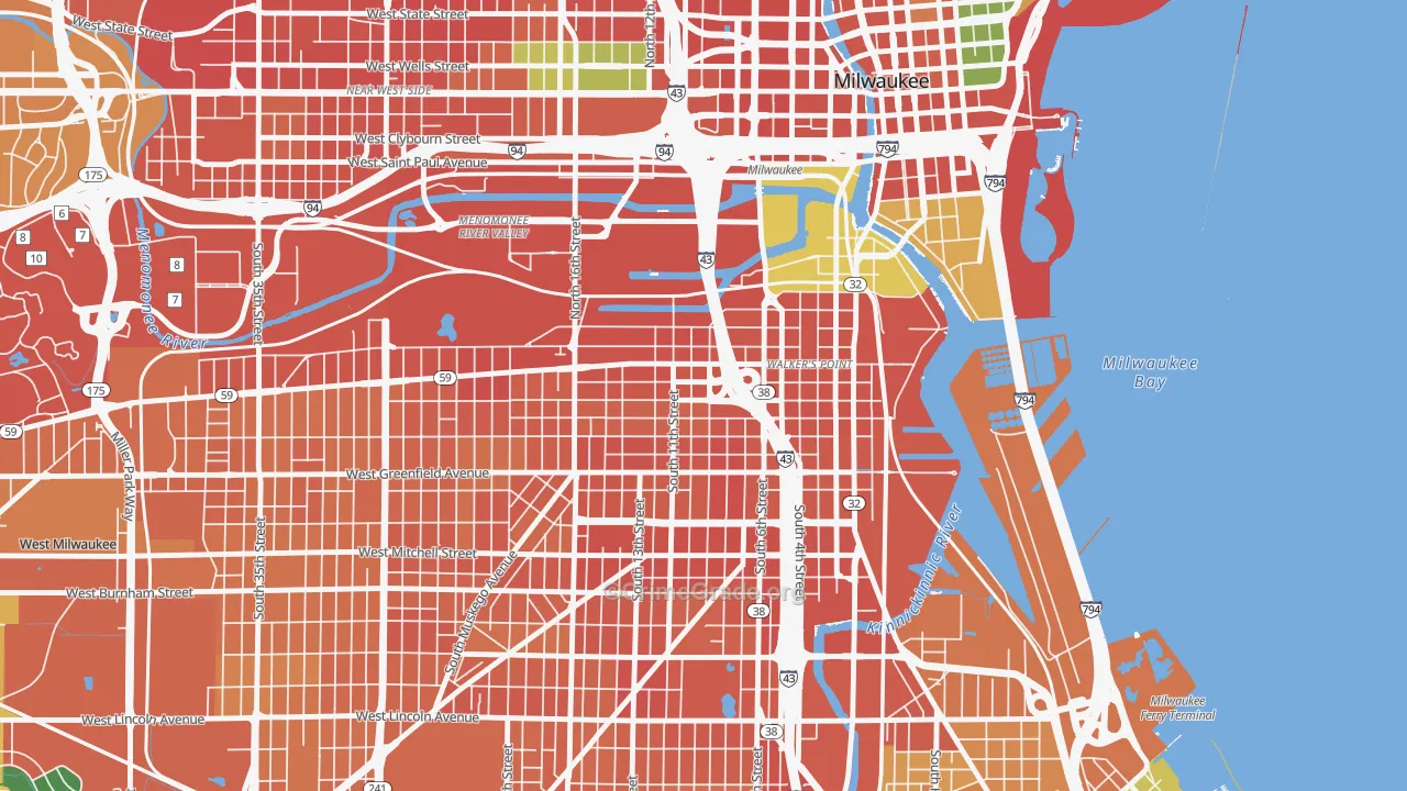 Walker's Point, Milwaukee, WI Map of Assault Rates