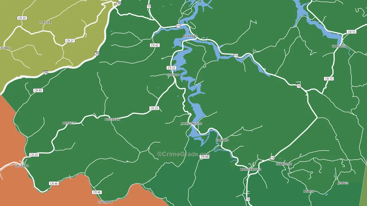 Walkersville, WV Map of Assault Rates
